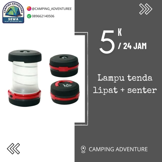 Lampu Tenda Lipat Dan Senter